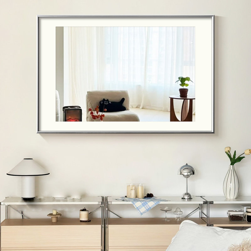 Miroir mural rectangulaire en métal, 19.69" H x 27.56" W, White