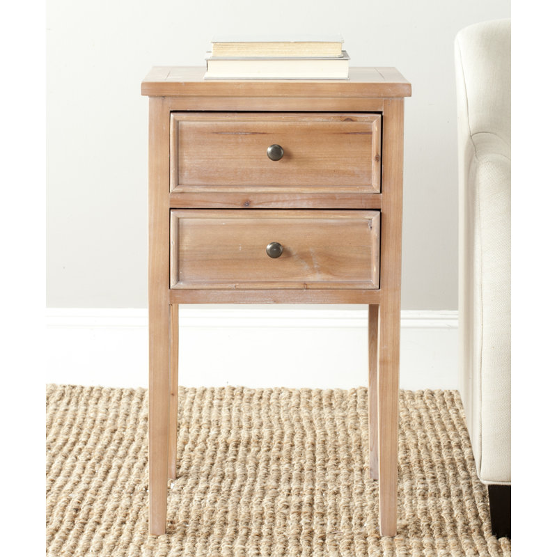 Joanna Solid Wood 2 - Drawer End Table, Red Maple