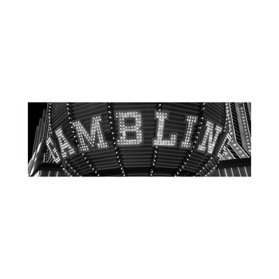 Close-up Of A Neon Sign Of Gambling, Las Vegas, Clark County, Nevada, USA by Panoramic Images - Wrapped Canvas Panoramic Print