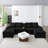 130" U-shaped Sofa with Console