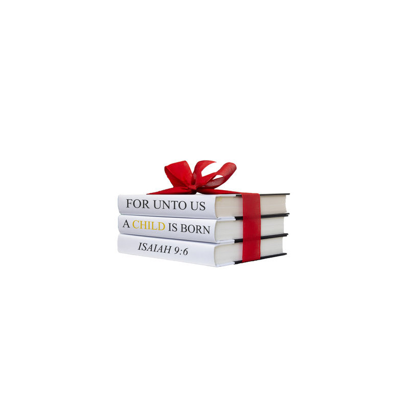 Livres décoratifs - Pile de citation - «For Us Holiday»