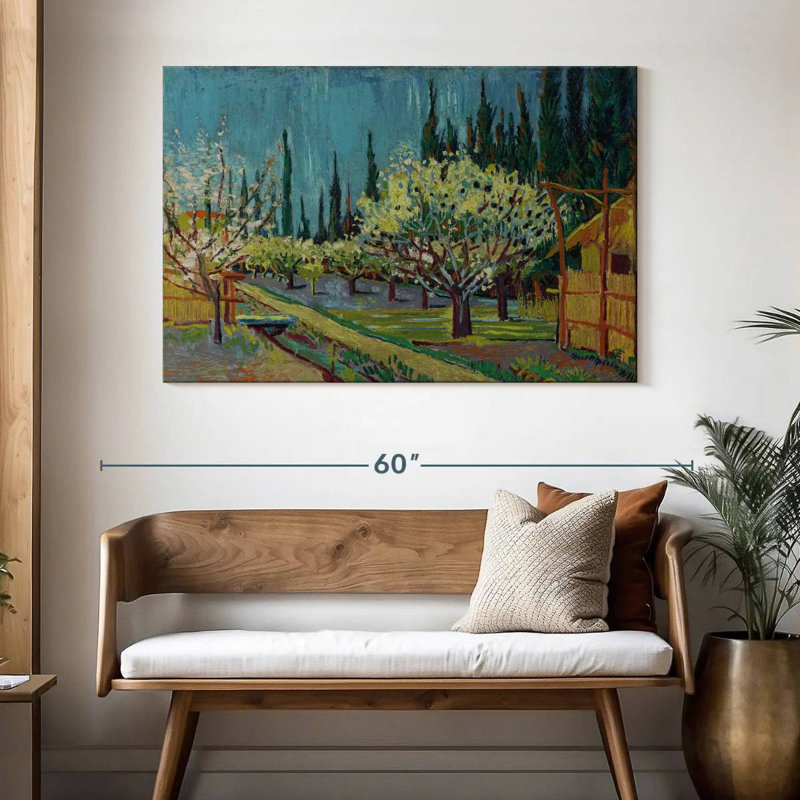Harnek Orchard Borded By Cypresses, H 32 po x l 48 po