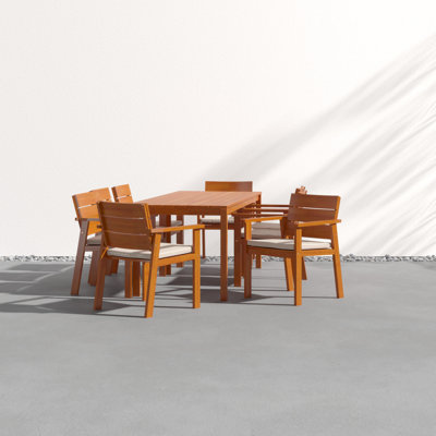 Anautica 83" Eucalyptus Patio Dining Set