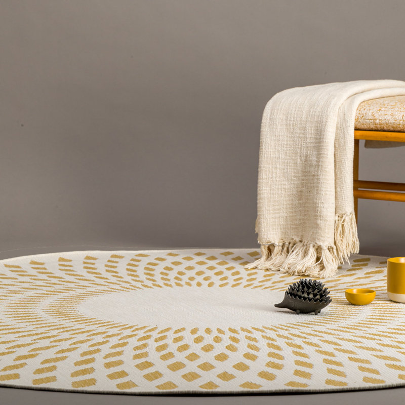 Round Geometric Hand Woven Indoor / Outdoor Area Rug, Round 200cm