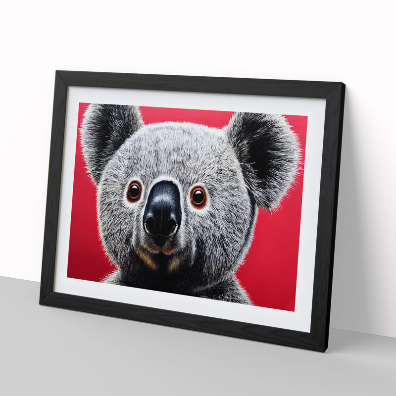 Handsome Koala Bear - Single Picture Frame Print, Black Framed, 46cm H x 64cm W x 2cm D