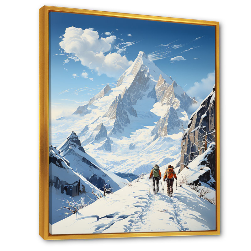 Alpes françaises françaises, impression sur toile, Cadre flottant doré, H 32 po x l 16 po x P 1 po