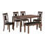 Classic 6Pc Dinng Set Table Bench 4X Chaises Similicuir