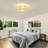 19.3" Low Profile Caged Ceiling Fan with Linen Shade, Light and Remote Control