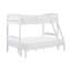Lit superposé simple sur lit double avec garde-corps, structure en bois robuste au fini blanc pour chambre d'enfant