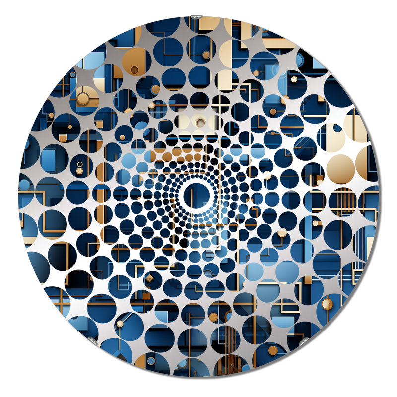 Miroir décoratif industriel à cercles concentriques, 23,6 po x 23,6 po