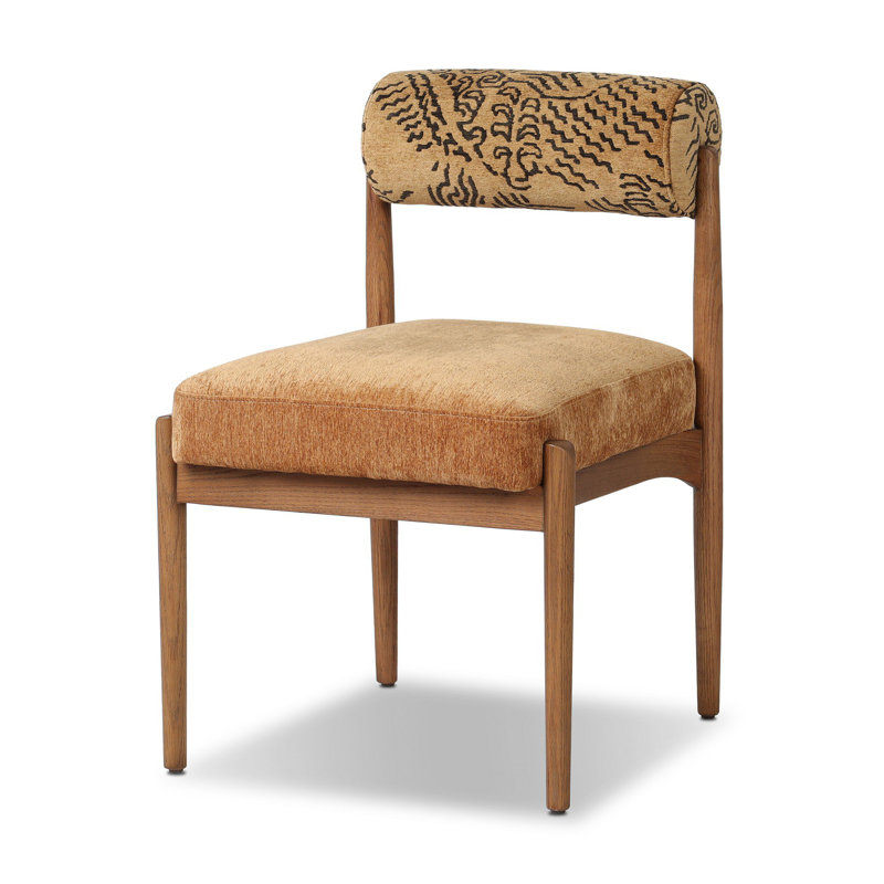 Jazelle Dining Chair-Taupe Shearling,  Balkan Ochre/Dharma Ochre
