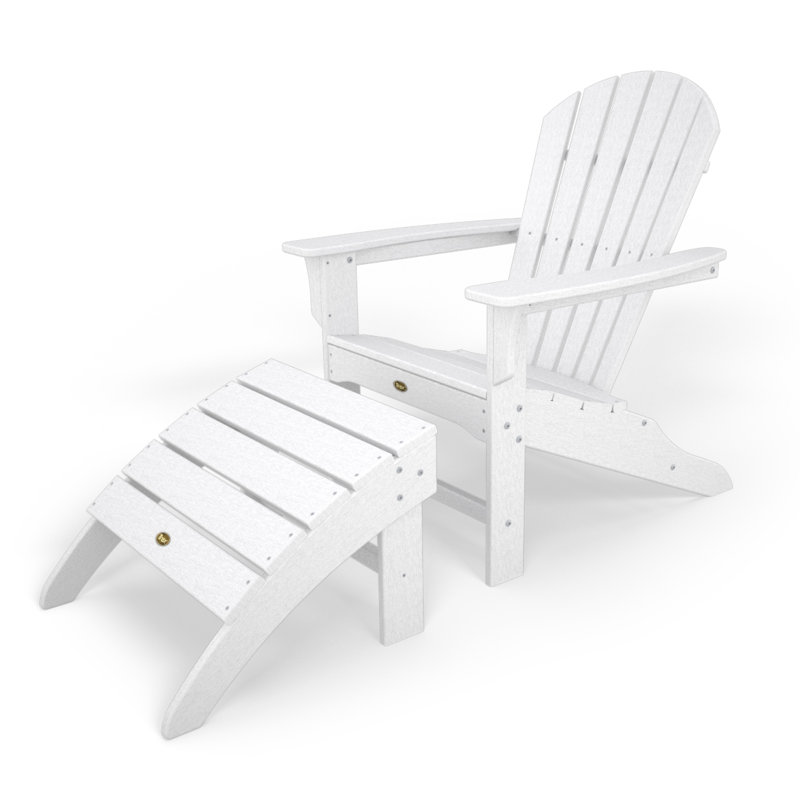 TREX Outdoors Yacht Club Shellback 2-Piece Adirondack Seating Set, Classic White