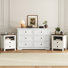3-piece Bedroom Set, 47.2" 6 Drawer Dresser & Nightstand Set Of 2