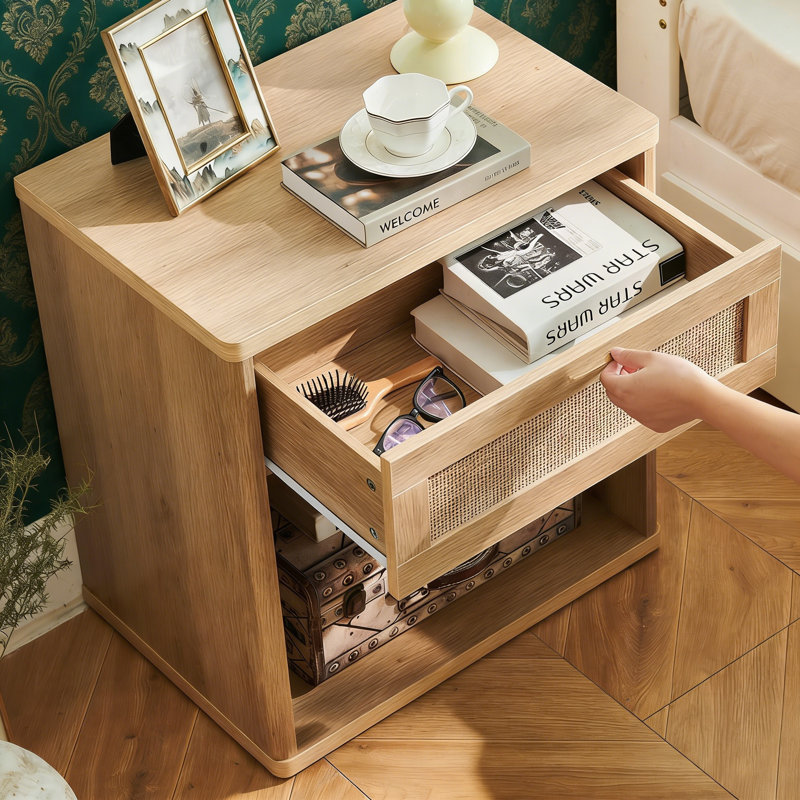 58.5cm W Manufactured Wood Bedside Table