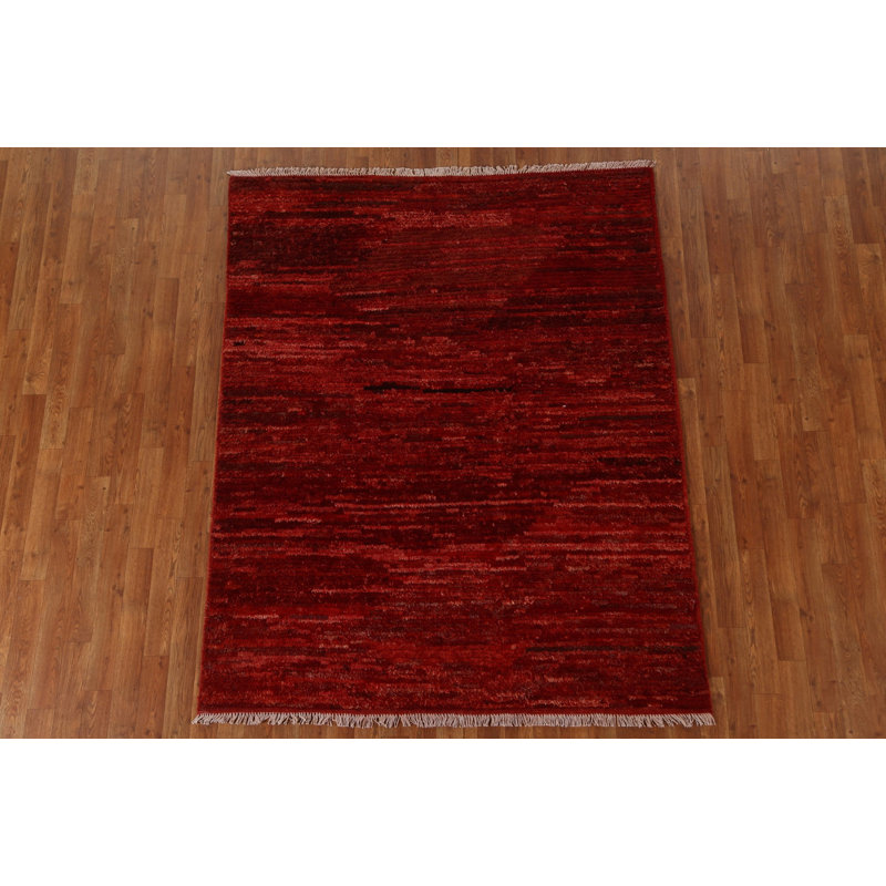One-of-a-Kind 5'2'' X 6'4'' New Age Wool Area Rug in Red