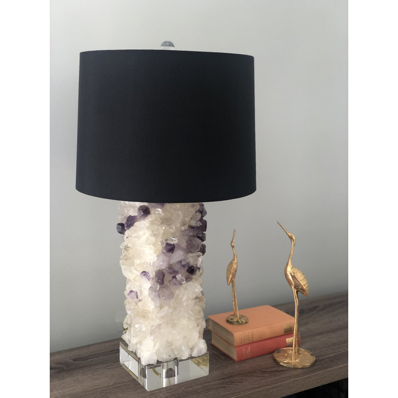 Lampe de table en quartz et améthyste