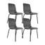 Ensemble de table de salle à manger pour 4 personnes - table Tuilp avec 4 chaises rembourrées (gris foncé mat)