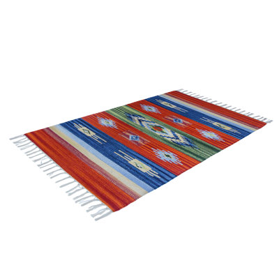 Southwestern Cotton Hand Woven Area Rug