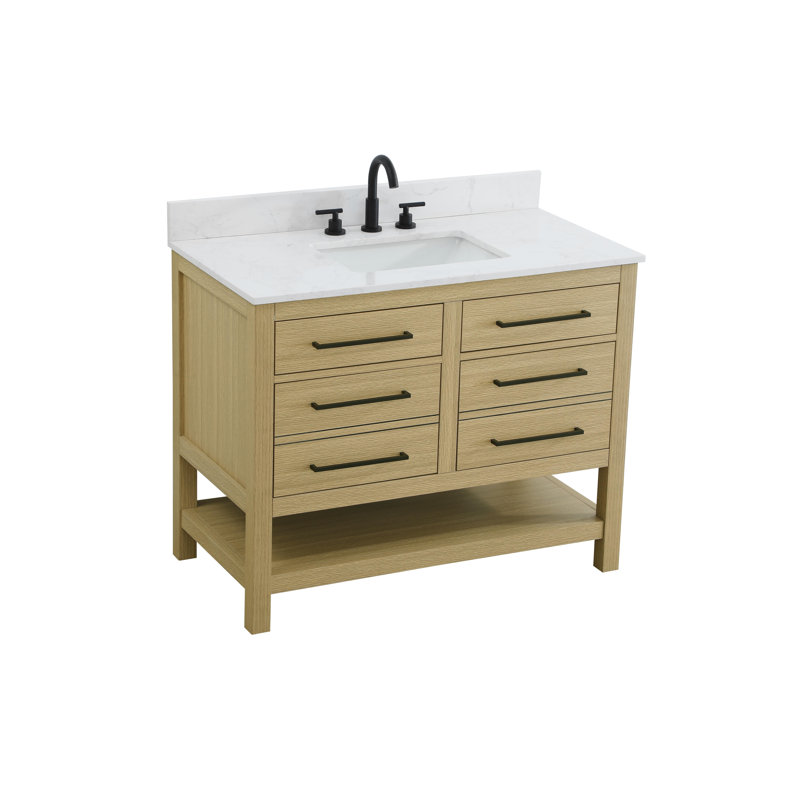 Meuble-lavabo simple 42 po_Moderne_VF60542-BS, Brun miel