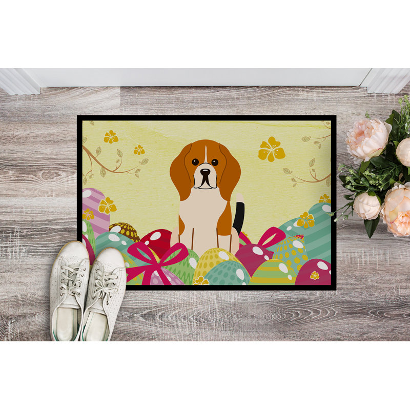 Tapis de porte d’extérieur antidérapant beagle Saroyan, l 18 po x L 27 po