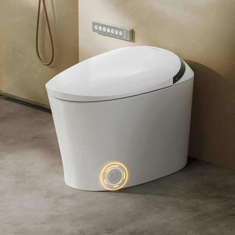Smart Bidet Toilet Tankless, Intelligent Bidet Toilet With Auto/blackout Flush, Heated Seat, Warm Wash, Warm Dryer (remote Control Included)