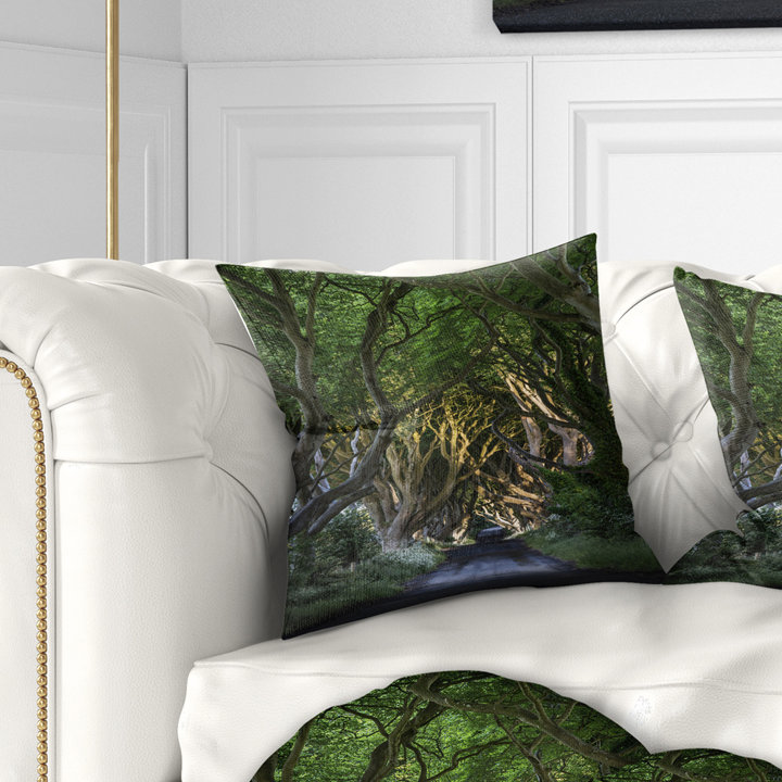 Coussin Schafer Landscape The Dark Hedges, 16 po x 1 po, Coussin décoratif
