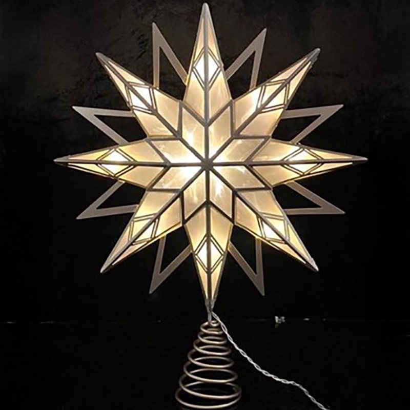 Celebrations LED Warm White Star Tree Topper 12 in.