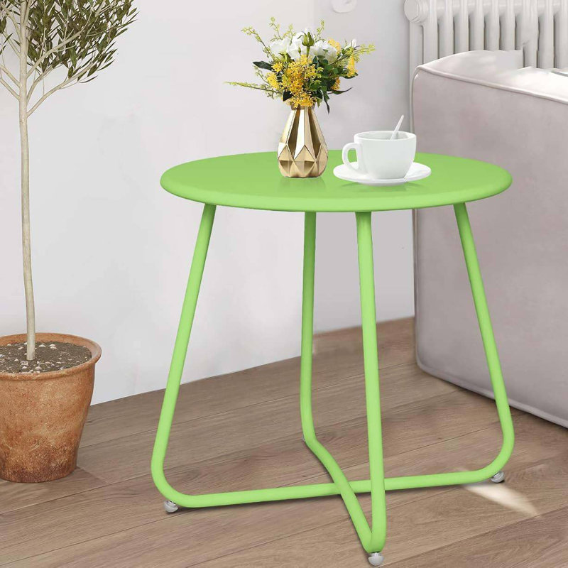 Tables d'appoint rondes en métal, Vert