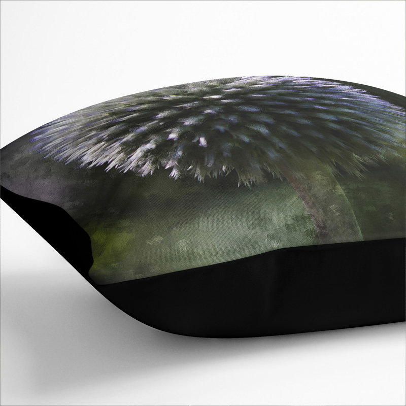 Thistle Flower Vol.4 Scatter Cushion with Filling, Black, 40cm H x 40cm W x 15cm D