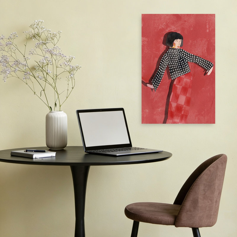Art mural moderne dansant rouge