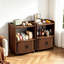 Armoire à café roulante avec prise de courant, chariot de cuisine mobile avec portes coulissantes et tablettes de rangement (l 23,62 po)-131364394