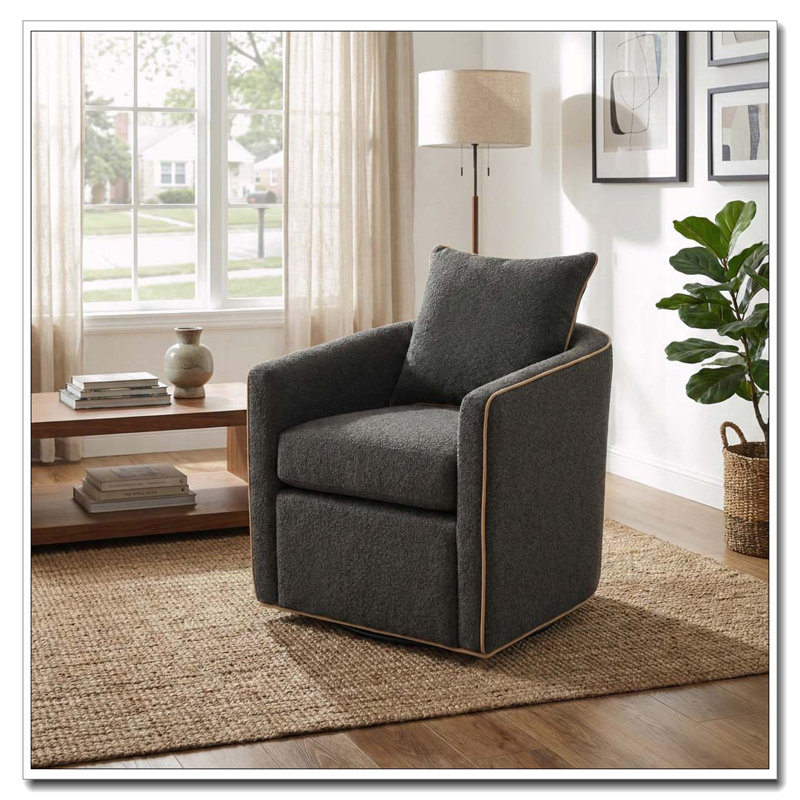 Fauteuil pivotant rembourré Fauteuil club, Gris foncé
