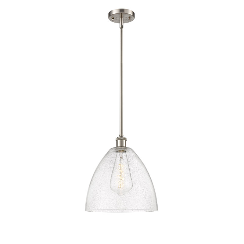 Angeliz 1 - Light Single Pendant, 45.75" H x 12" W x 12" D, No Bulb Included, Brushed Satin Nickel
