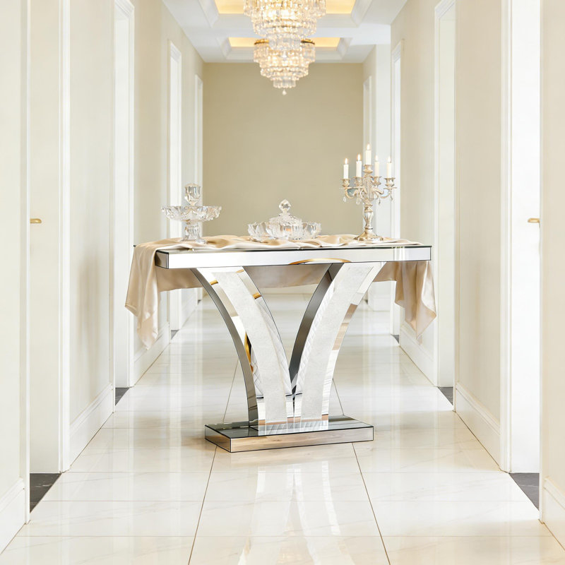 Console en V avec miroir et table d'appoint en forme de couloir | Idée de cadeau