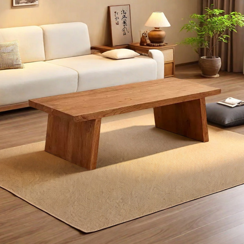 Minimalist Elm Coffee Table, 14.96" H x 47.24" L x 19.68" W