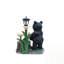 Jardinière d'ours debout avec lanterne solaire décorative - Pot de fleurs de fantaisie représentant un ours pour porche et terrasse