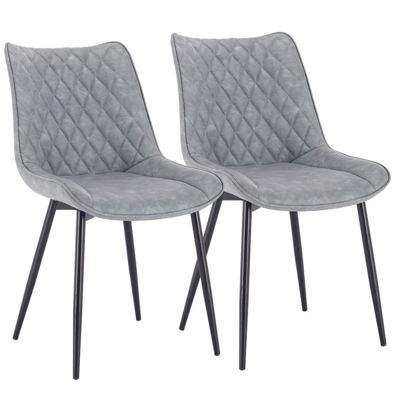 Alhambra 46.5cm H Upholstered Side Chair, Grey, 2