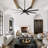 Ilette 65/72/84 Inch 8-Blade Ceiling Fan Without Light, Modern Large Ceiling Fan with Remote, Quiet Reversible DC Motor, 6-Speed for Indoor or Covered Outdoor, Black-459525200-413739857