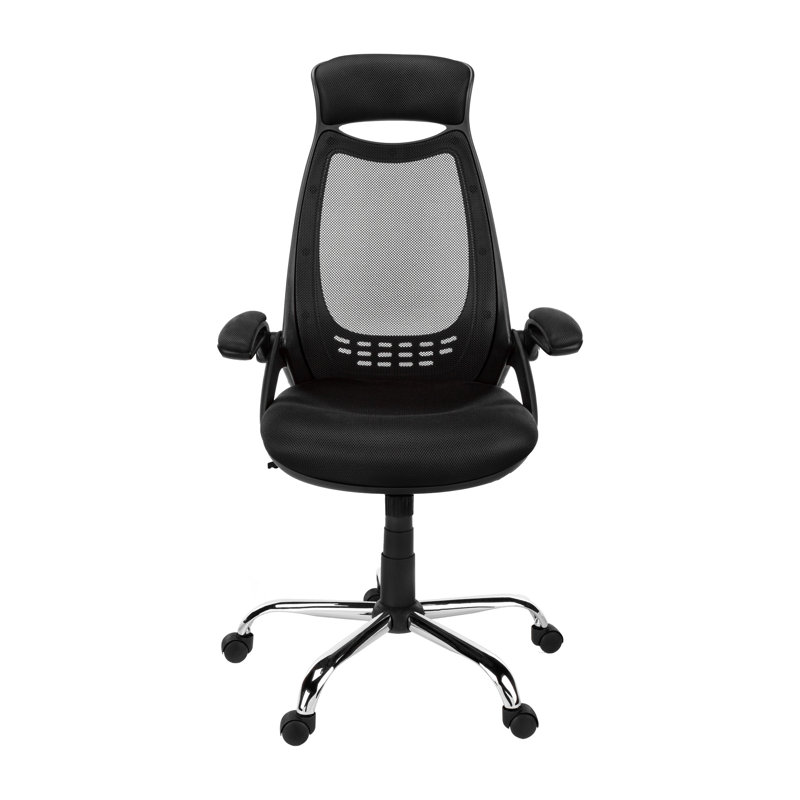 High-Back Ergonomic Office Chair with Adjustable Height and Armrests, Black Mesh
