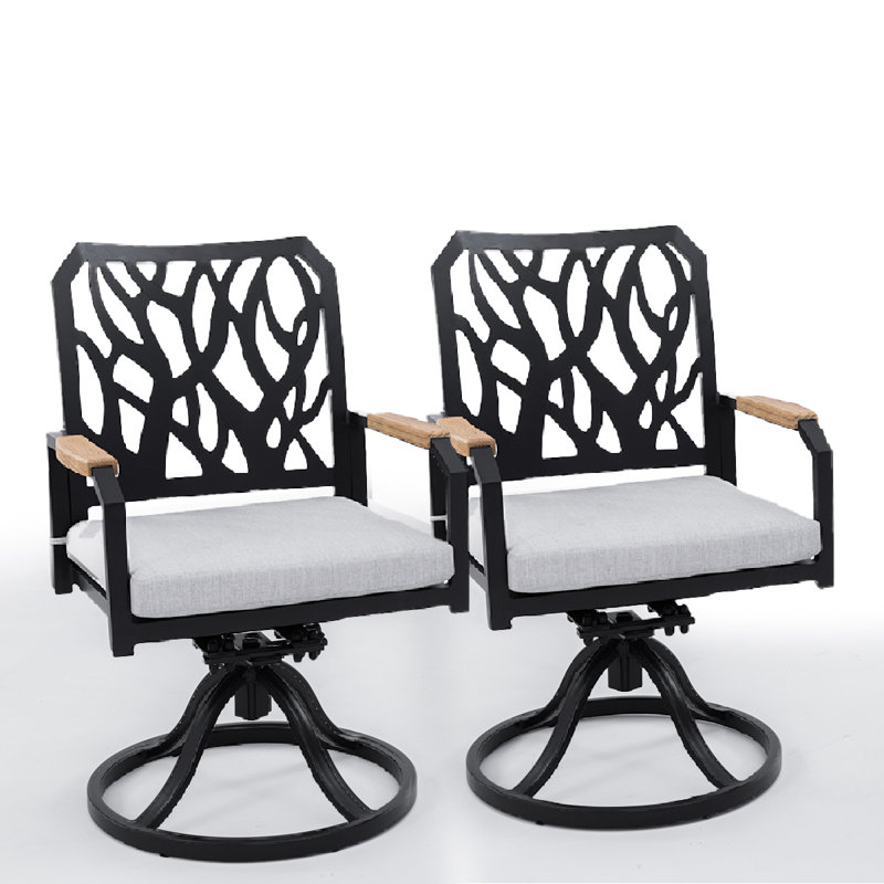 Chaise de patio pivotante en aluminium avec coussins Sunbrella (ensemble de 2)