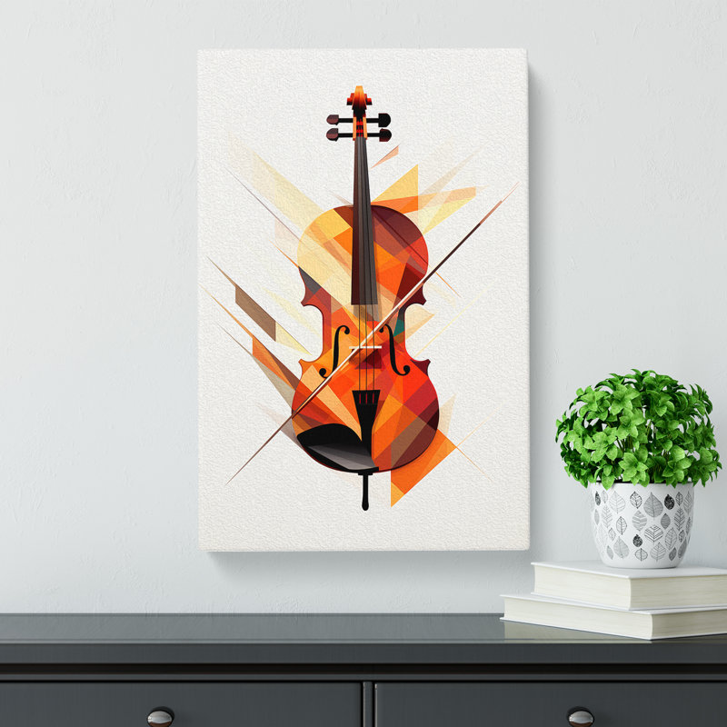 Violin Geometric - Wrapped Canvas, 50cm H x 35cm W x 3cm D