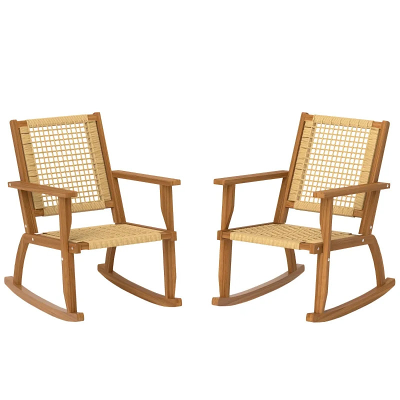 Ensemble de 2 chaises berçantes d'extérieur