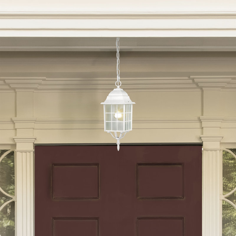 Gillian 1-Bulb 15.75" H Outdoor Hanging Lantern, White