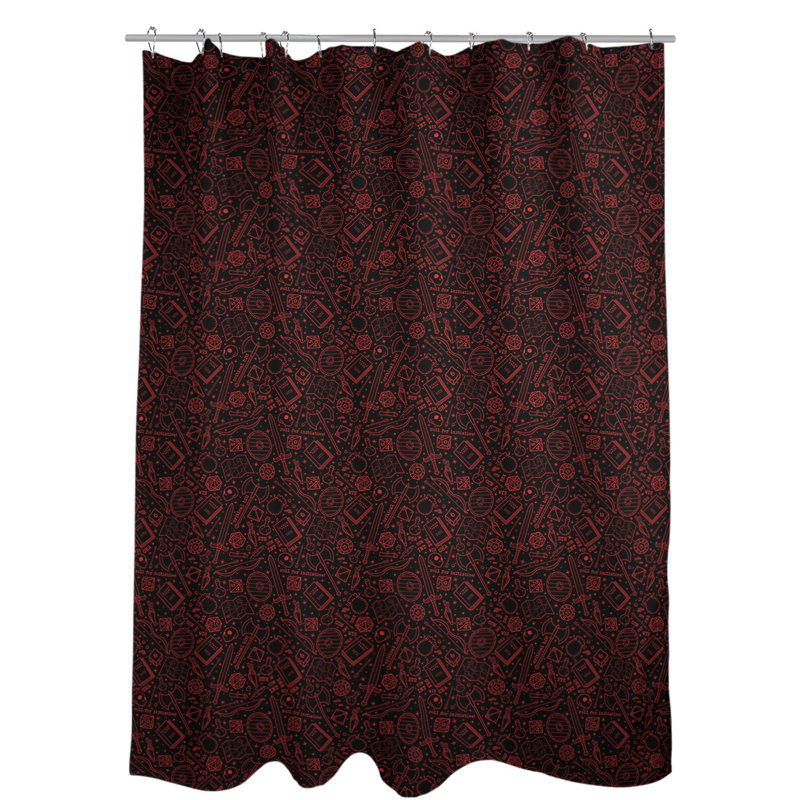 Rideau de douche simple classique RPG, Rouge pâle