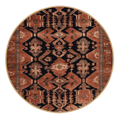 Machine Washable Persian Brown Area Rug