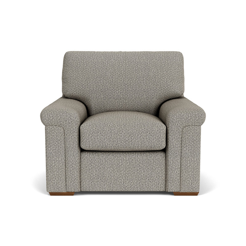 Upholstered Chair And A Half, Gray Polypropylene/Olefin