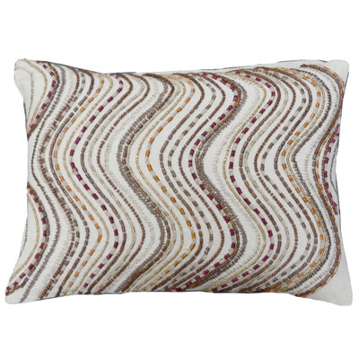 Wavy Beaded Stripes Feather Down Fill Throw Pillow Cover & Insert