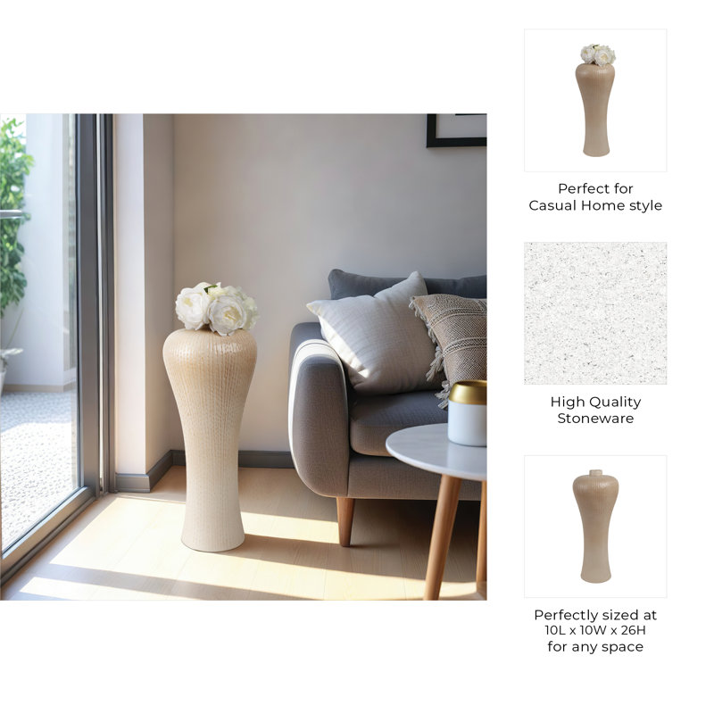 Townsend Handmade Stoneware Vase, 26" H x 10" W x 10" D