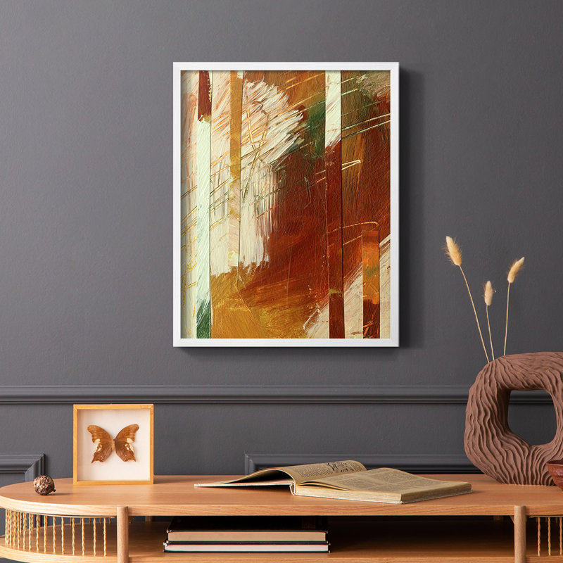 Wheaten I Framed Print - Solid Wood, 20" H x 16" W, White