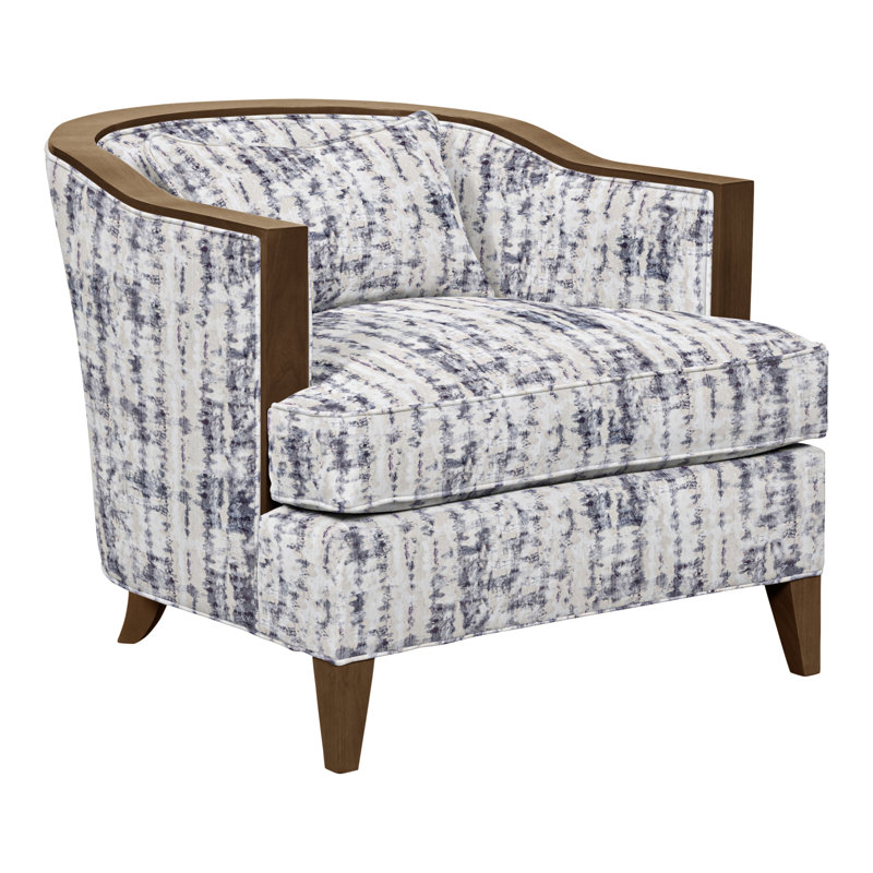 Thom Filicia Home Upholstered Barrel Chair, Havana, Ozark Marina 100% Cotton